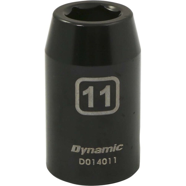 Dynamic 1/2" Drive Standard Socket, Black Phosphate, Tools 1/2" Drive 6 Point Metric, 11mm Standard Length D014011 - main